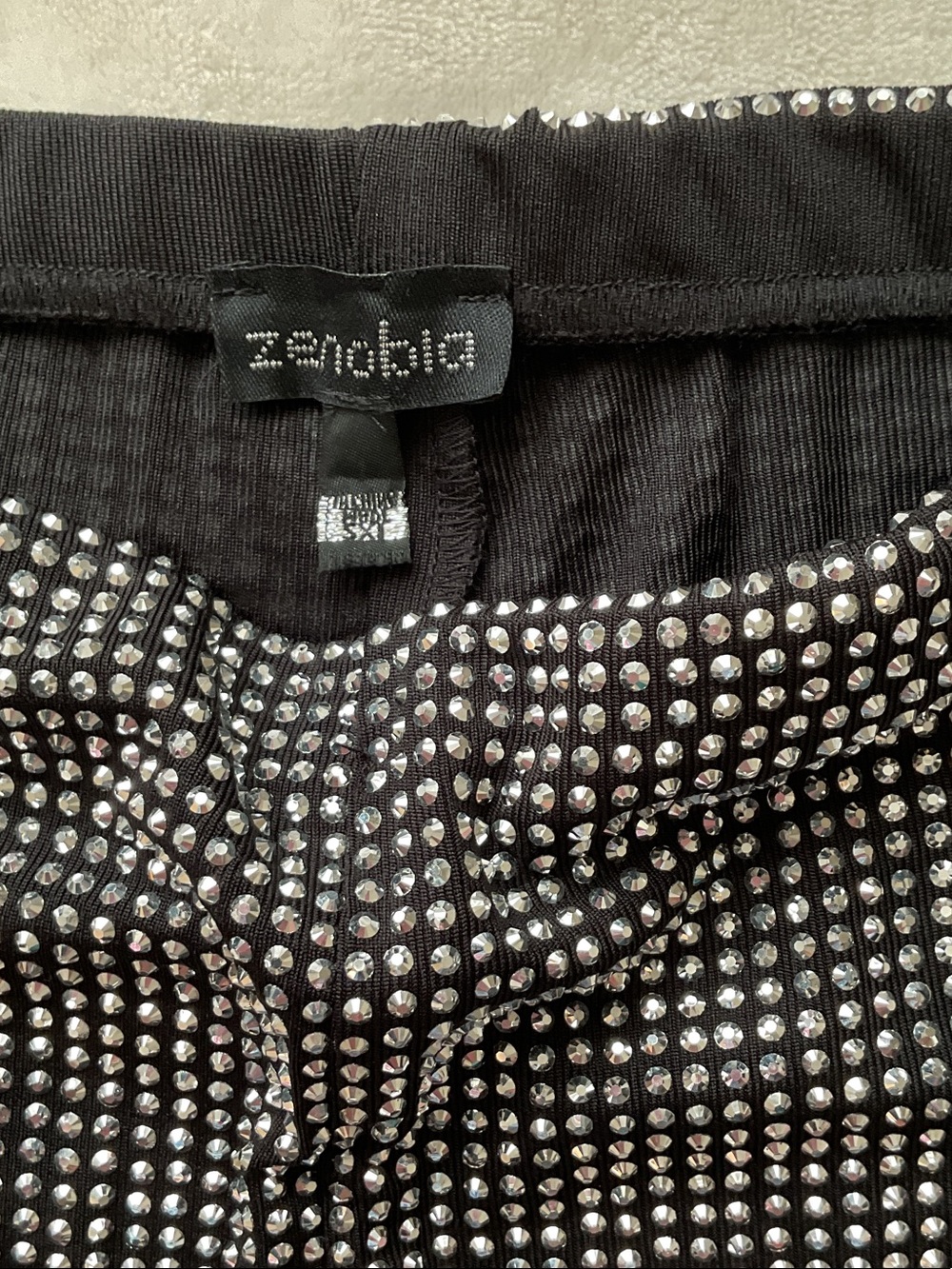 Zenobia Black High Waist Women Shorts with White Dot Pattern - Picture 2 of 7
